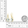 thumbnail image 4 of Gem Stone King 18K Yellow Gold Plated Silver Sky Blue Simulated Aquamarine Drop Dangle Earrings for Women | 8.00 Cttw | Gemstone March Birthstone | Oval 12X10MM | 1.18 inch, 4 of 5