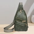 thumbnail image 4 of Crossbody Bags Clearance for Women and Men! Rvasteizo Soft Leather Chest Bag Shoulder Fashion Backpack Vintage Chest Casual Bag Crossbody Bag, 4 of 5