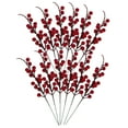 thumbnail image 4 of HAKIDZEL Artificial Red Berry Stems Flower Arrangement 12Pack, 4 of 8