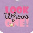 thumbnail image 4 of Inktastic Look Who is One Owl Girls Baby Bib, 4 of 4