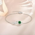 thumbnail image 4 of YIFSIY Infinity Symbol Bracelet for Women 925 Sterling Silver Adjustable Chain Bracelet Birthstone May Emerald Anniversary Birthday Jewelry Gift, 4 of 6