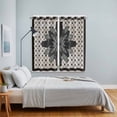 thumbnail image 3 of Retro Flowers Kitchen Curtains Window Panels, Boho Ethnic Retro Abstract Florals Grid Insulated Window Treatment Curtain, Grommet Curtains for Bedroom/Living Room/Bathroom, 2 Piece 52"Wx84"L, 3 of 8