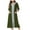 Army Green, variant on Women 3/4 Length Sleeve Zip Front Nightgowns Full Length Robes Loose House Dresses Loungewear with Pockets