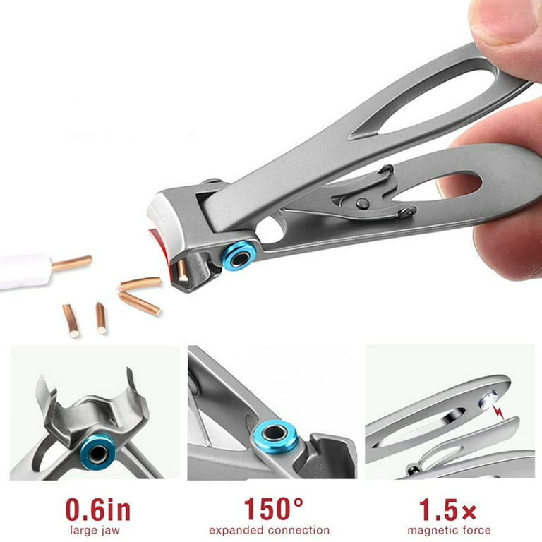 Nail Clippers for Thick Nails, Heavy Duty Toe Nail Clippers with Catch –  TweezerCo