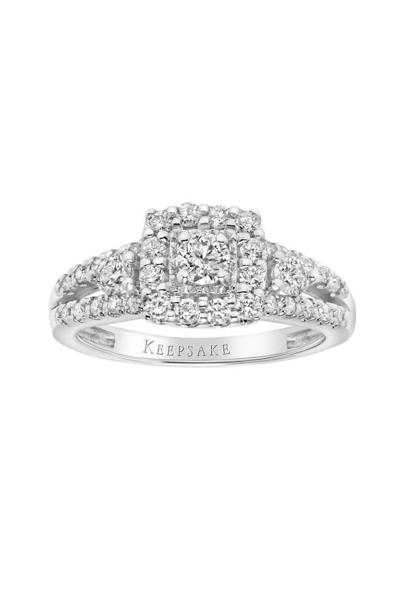 3/4 Carat T.W. Diamond Women's Halo "Sienna" Engagement Ring in 10k White Gold by Keepsake