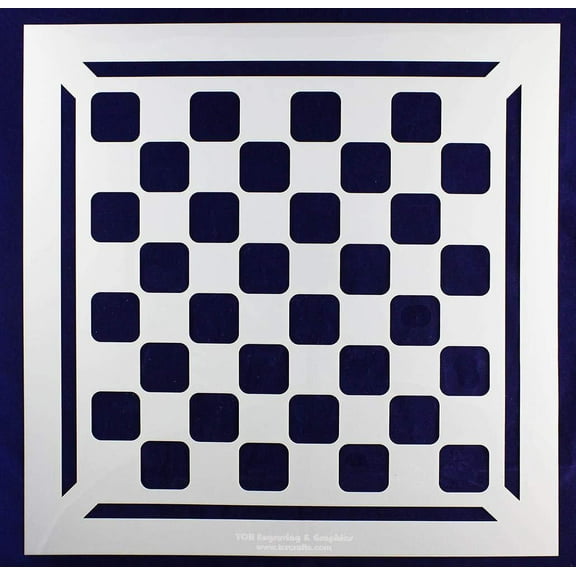Chess/Checkerboard with Border Stencil 14 Mil -12" X 12" - Painting/Crafts/ Templates