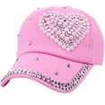 thumbnail image 3 of Gorra de béisbol de moda para mujer, gorra con forma de corazón de melocotón y perla para padres e hijos, gorra informal para el sol para niños, protector solar, 3 of 6