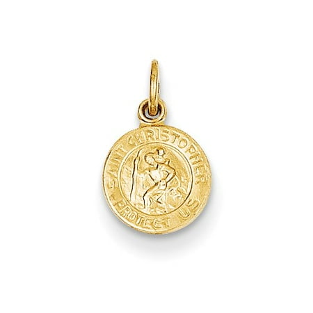14k Yellow Gold Saint Christopher Medal Charm (0.5in)