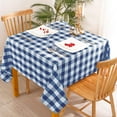 thumbnail image 6 of Hiasan Buffalo Plaid Tablecloth Square, 60 x 60 Inches - Waterproof & Washable Polyester Fabric Checkered Table Cover for Dining, Outdoor Picnic and Party (Navy Blue and White), 6 of 9