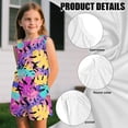 thumbnail image 6 of chaqlin Tropical Color Leaves Girl's 2-Piece Matching Set Sleeveless Round Neck Tank Top and Flare Shorts with Pockets Comfort Summer Outfits Aged 5-14 Years Old, 6 of 7