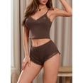 thumbnail image 2 of Biezeib Women's Summer Lounge Outfits Lace Trim Cami Tops with Elastic Waist Shorts Set Sleepwear, 2 of 6