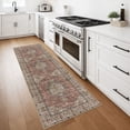 thumbnail image 2 of GLATTICE Runner Rug 2x7 Terracotta Vintage Floral Rug Boho Rug Runner Non-Slip Washable Kitchen Runner Soft Printed Retro Flower Carpet Runner for Bedroom Laundry Entryway, 2 of 7