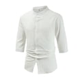 thumbnail image 1 of pstuiky Camisa de manga corta para hombre, Camiseta deportiva de manga corta con botones y solapa de color liso para hombre ropa de hombre l, 1 of 5