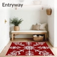 thumbnail image 3 of ODIKA 5'x7' Machine Washable Non-Slip Area Rug, Snowflake Burst Winter Holiday Decorative High Traffic Rug with Pad, Red, 611415, 3 of 8