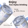 thumbnail image 4 of Flamingo Stainless Steel Insulated Coffee Cup with Handle 20OZ Tumbler Mug Leak Resistant Double Wall Vacuum Design Perfect Gifts for Women Girls on Birthday Christmas Summer, 4 of 6