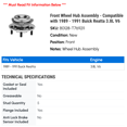 thumbnail image 2 of Front Wheel Hub Assembly - Compatible with 1989 - 1991 Buick Reatta 3.8L V6 1990, 2 of 2