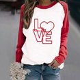 thumbnail image 2 of Camiseta de San Valentín para mujer, regalo para amantes, camiseta de manga larga, camiseta con costuras a juego de colores para mujer Fridja  hkj647, 2 of 6