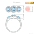 thumbnail image 3 of ANGARA Natural Round Aquamarine Three Stone Halo Ring with Diamonds in 14K White Gold for Women (Size-6mm) | March Birthstone, Birthday, Anniversary, Jewelry Gift for Women | Natural Aquamarine Ring, 3 of 7