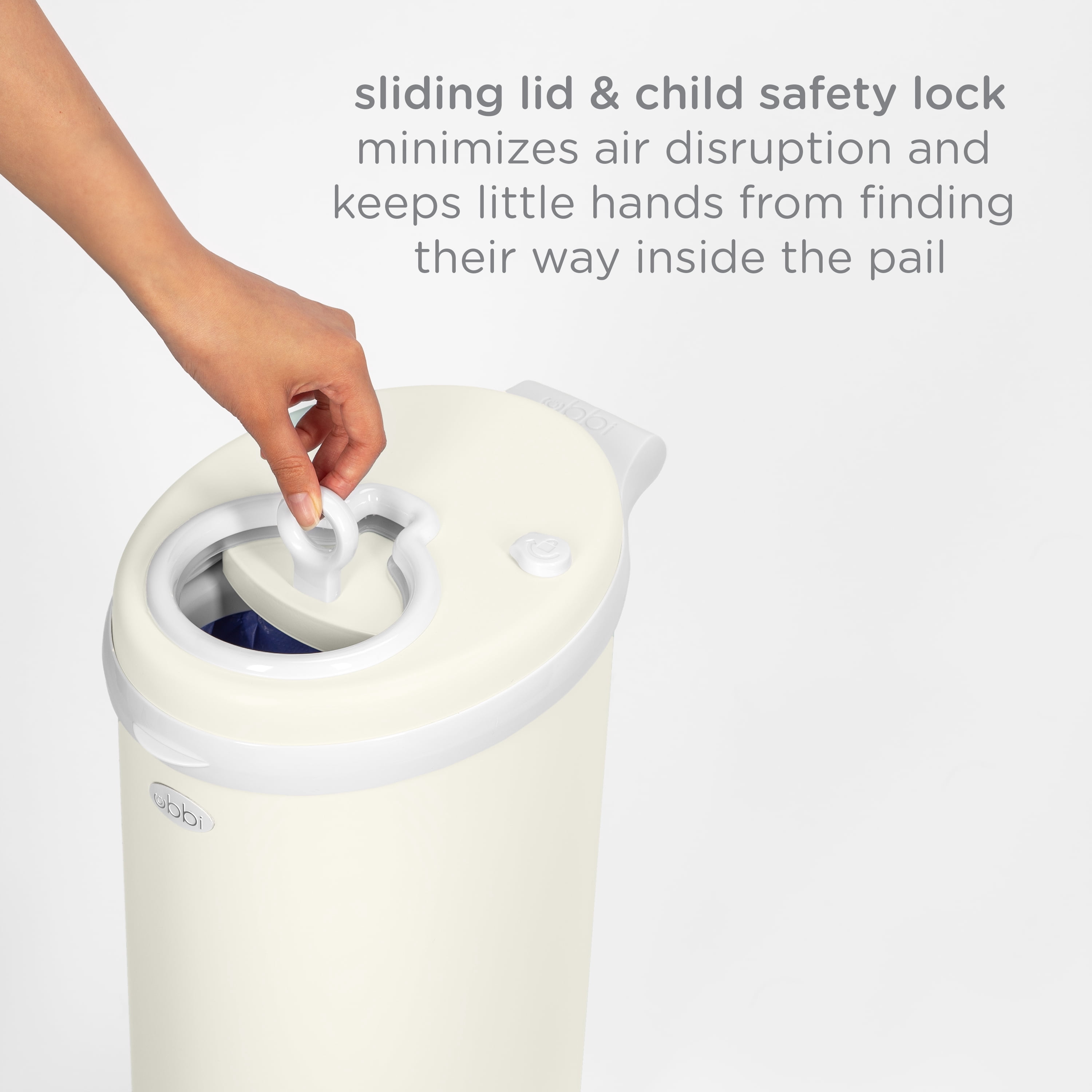 Ubbi Stainless Steel Diaper Pail, Odor Locking, No Special Bag Required, Award-Winning, Registry Must-Have, Ivory