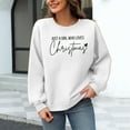 thumbnail image 4 of Busydd Christmas Sweatshirts for Women Fashion Vacation Ribbed Crewneck Sweatshirt Casual Loose Long Sleeve Pullover Sweatshirt L, 4 of 6