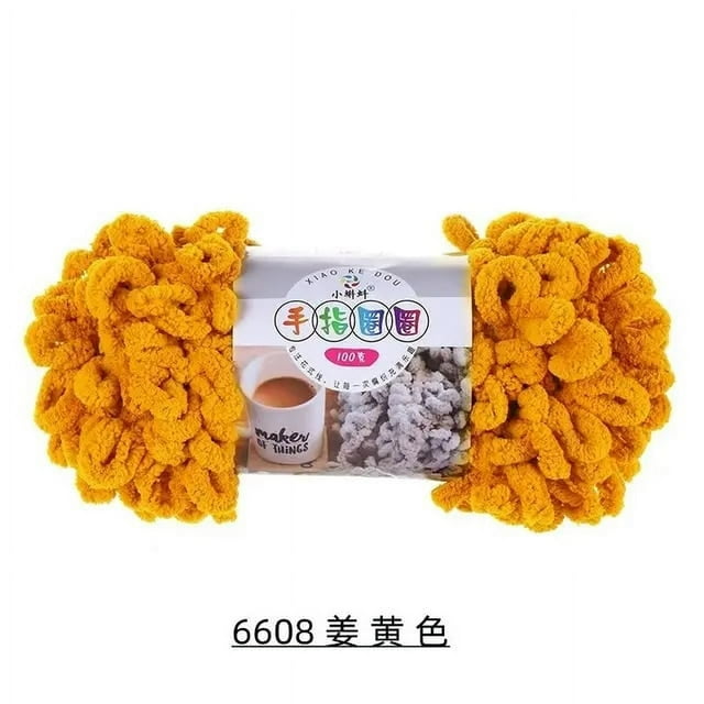 5PCS=500g Puffy Finger Loop Chunky Giant Chenille Yarn Crochet Hand Knitting Soft Rope Polyester Blanket No Needle Hook Freeship