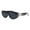 Black (Black), variant on Y2K Mono Lens Sunglasses Flat Top Oval Gothic Metal Accent UV400 Black