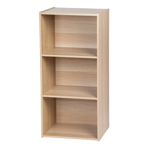 IRIS 3Tier Basic Wood Bookcase Storage Shelf, Light Brown Walmart