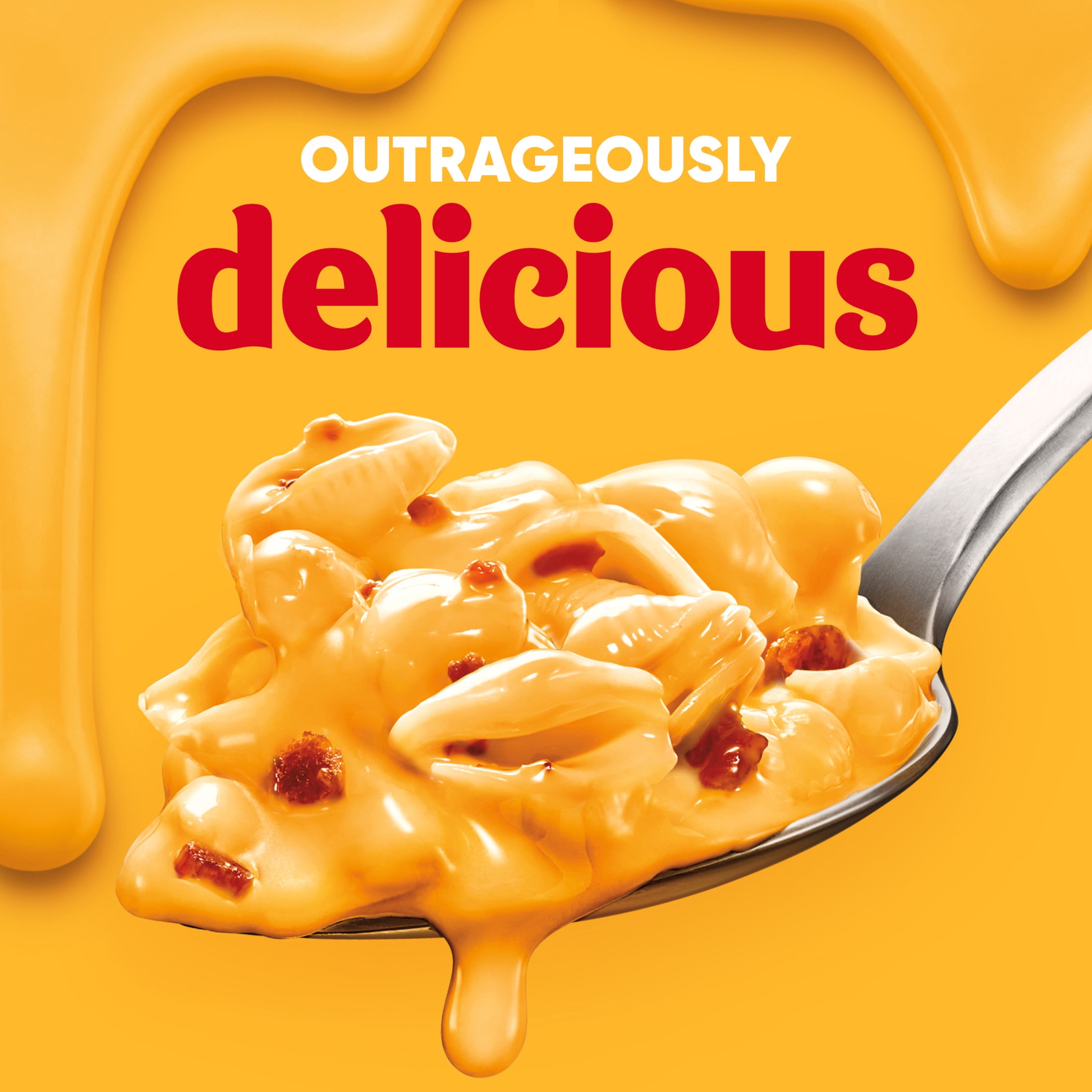 (4 pack) Velveeta Shells and Cheese Mac and Cheese with Bacon, 1 Box, for Easy Dinner or Dinner Sides, Made with Real Cheese, 10.3 oz