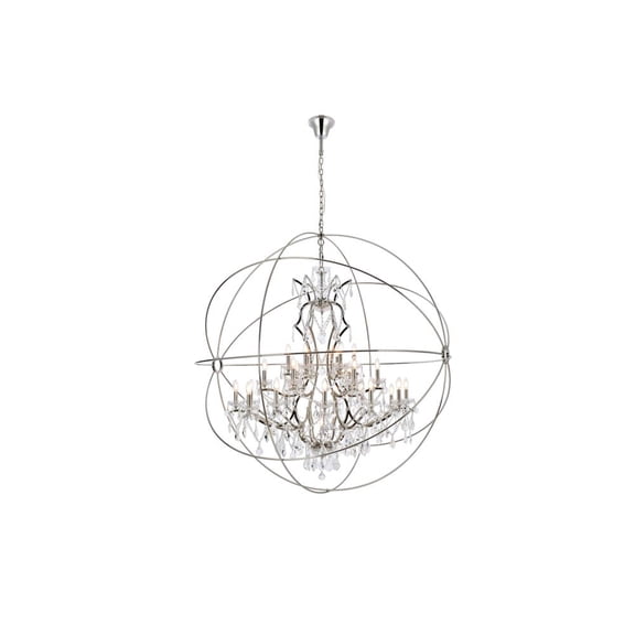 Urban Classic Geneva 25 light polished nickel Chandelier Clear Royal Cut crystal