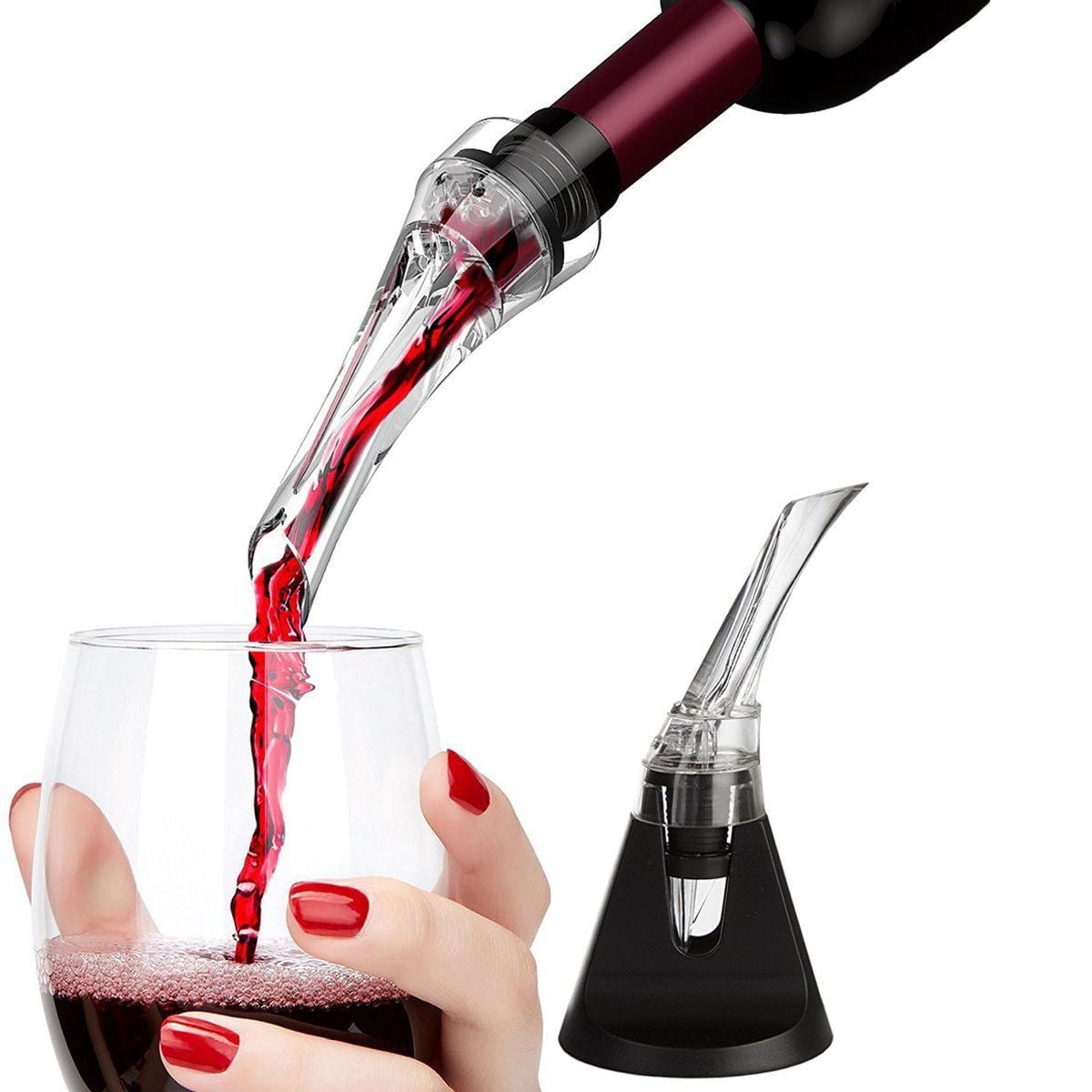 Winemaster Wine Aerator Pourer Premium Aerating Pourer And Decanter Spout With Stand 900010 A