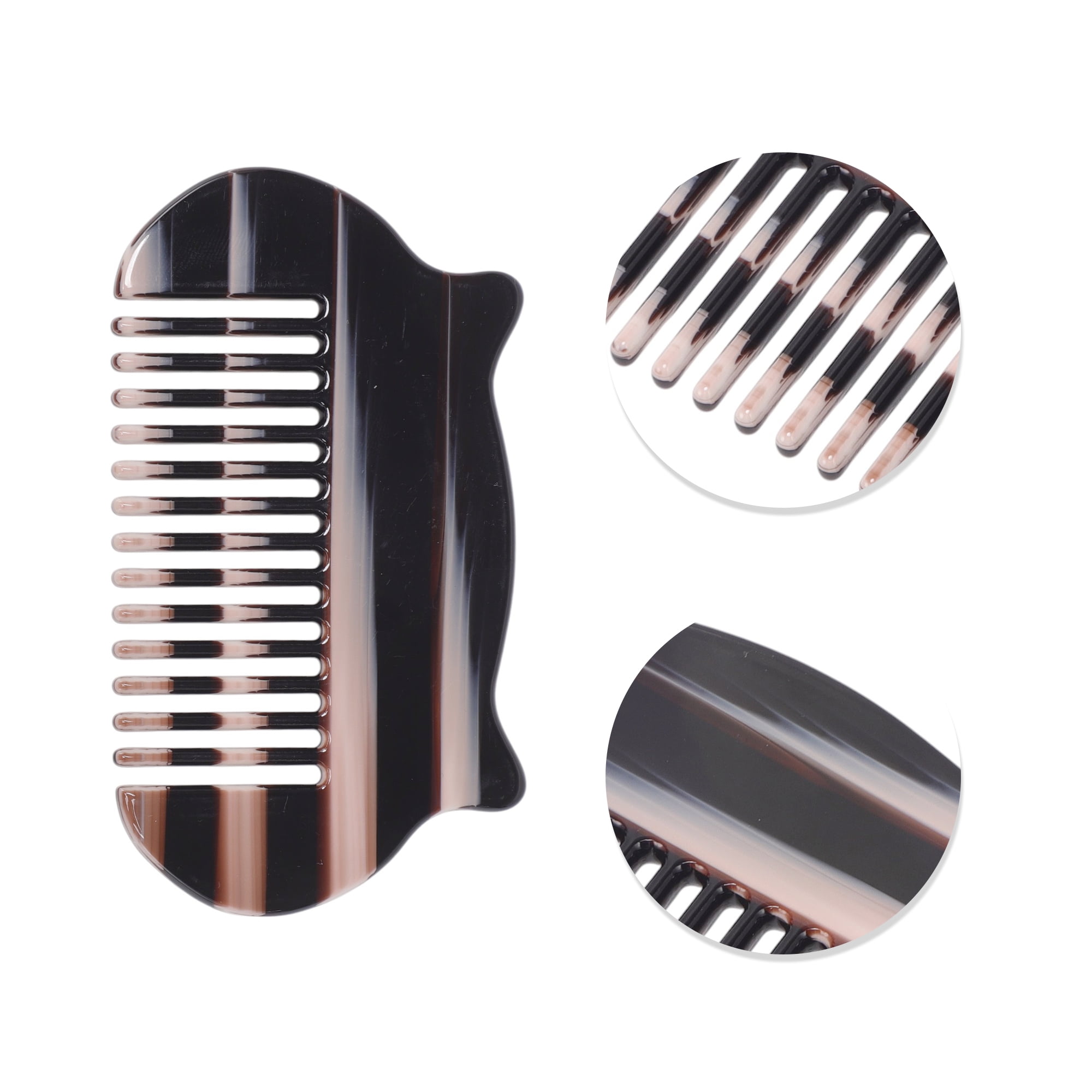 Unique Bargains 1 Pc Women Durable Cat Ear Hair Comb for All Hair Types Black