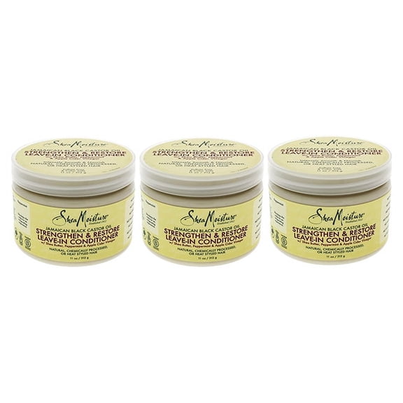 Shea Moisture Jamaican Black Castor Oil Strengthen and Restore Leave-In Conditioner - Pack of 3, 11 oz Conditioner