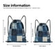 thumbnail image 2 of Fotbe Indigo Patchwork Quilt Bolsa Mochila con Cordón Estampada, Bolsa de Gimnasio Deportiva, Bolsa Cinch, Bolsa con Cordón para Hombres y Mujeres-Small, 2 of 6