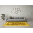 thumbnail image 3 of Ahgly Company Machine Washable Indoor Square Persian Yellow Traditional Area Rugs, 6' Square, 3 of 4