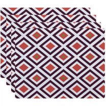 Simply Daisy 18" x 14" Diamond Mayhem Geometric Print Placemats, Set of 4