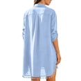 thumbnail image 7 of SOOMLON Dress Cover up for Women Plus Size Fringe Swimsuit Coverup Long Sleeve Shirt Dress Elegant Beach Party Swimwear, 7 of 7