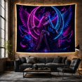 thumbnail image 6 of Winged Woman on Glowing Crescent Moon with Birds, Mystical Fantasy Style for Moon Lovers, Cosmic Wall Art, Halloween Gift, Tapestry Wall Hanging for Bedroom and Dorm, 6 of 7