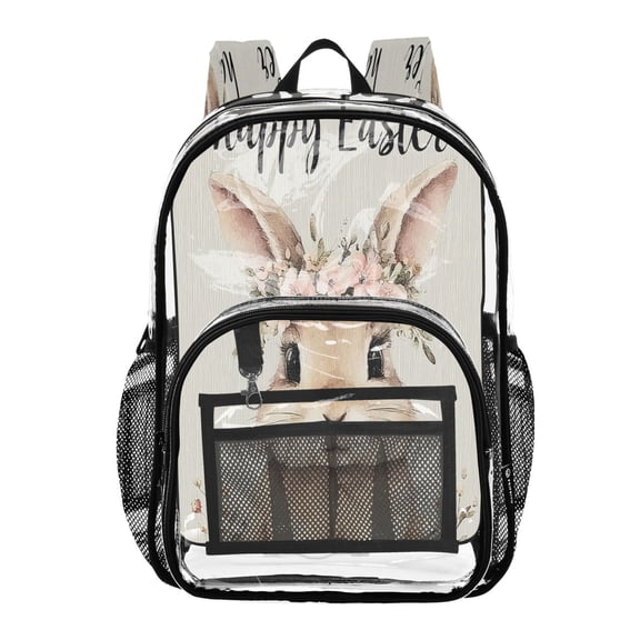 Iauyy Clear Backpack Heavy Duty PVC Transparent Backpack for College Workplace, Beige Color Tone