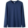 thumbnail image 1 of T-shirt à Manches Longues Col Rond Uni Décontracté Printemps pour Hommes Blouses, 1 of 1