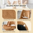 thumbnail image 2 of Accent Chair with Hollow Back Design, Modern Chenille Dining Chair, Upholstered Vanity Chair with Metal Base for Living Room, Bedroom, Brown, 2 of 3