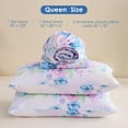 thumbnail image 2 of Floral Printed Sheet Set King Soft Microfiber Botanical Bed Sheets Extra Deep Pocket Pieces, 2 of 8