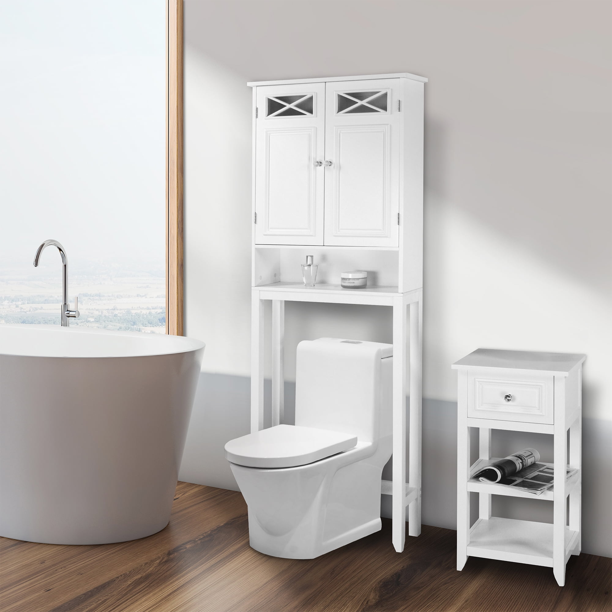 Prairie Over the Toilet Space Saving Etagere in White