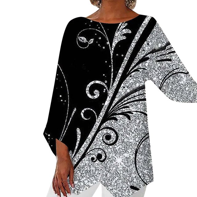 Gibobby Camisetas Mujer Manga Corta Sudadera cuello redondo para mujer, camisetas gráficas, camiseta manga larga, camisetas tamaño(Azul oscuro,CH)