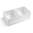 thumbnail image 6 of Stainless Steel Kitchen Sink Ceramic White 33*18*10" Kitchen Double Basin Farmhouse Sink Rectangular Vessel Sink,Undermount Kitchen Sink, 6 of 9