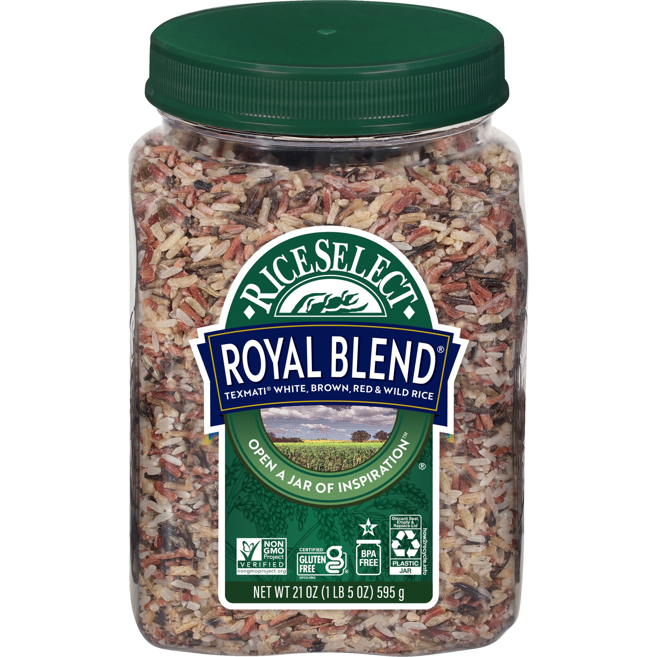 (2 pack) RiceSelect Premium Royal Blend Rice, Texmati Rice Blend, 21 oz Jar