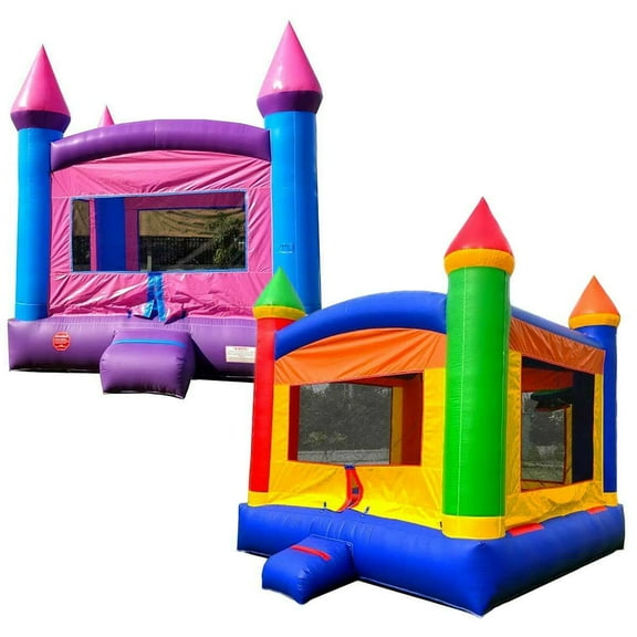 Pogo Crossover Inflatable Bounce House Jumper Outdoor Bouncy Castle 2-Pack
