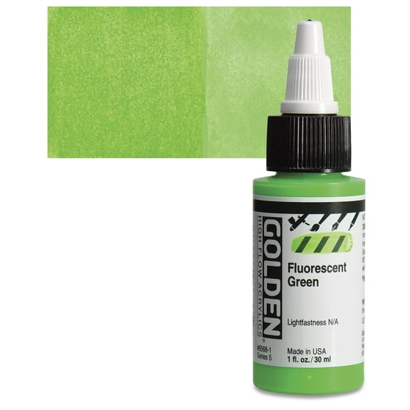 Golden High Flow Acrylics, 1 oz, Fluorescent Green