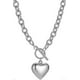 thumbnail image 1 of Chain Necklace for Women 18K White Gold Plated Chunky Cuban Chain Link Necklace with Heart Hypoallergenic Jewelry for Women, 1 of 5