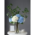 thumbnail image 5 of Nvzi 3 piezas de flores de hortensia artificiales de 21 pulgadas, grandes, naturales, realistas, de tacto real (rosa), 5 of 5