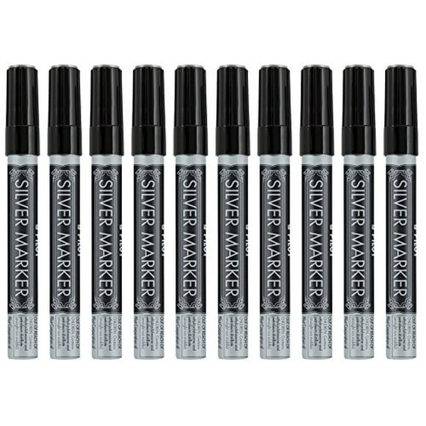 Pilot Silver Metallic Permanent Paint Marker, Medium Point, 10PACK